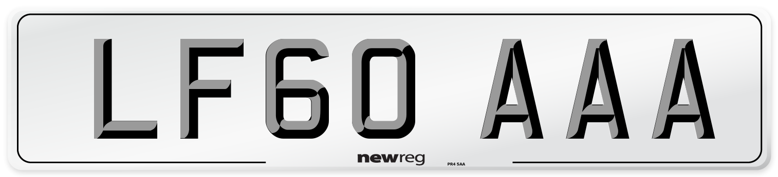 LF60 AAA Number Plate from New Reg